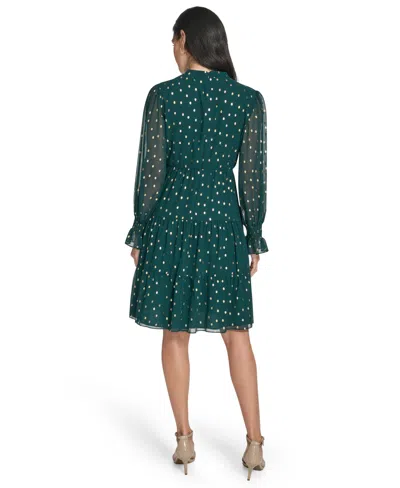 Jessica Howard Women's Smocked Long Sleeves Dress In Multi