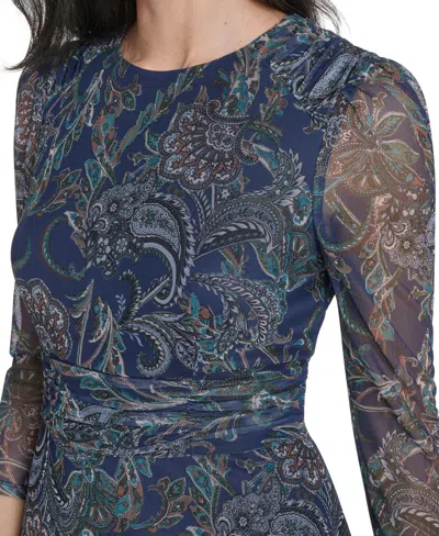 Jessica Howard Women's Puff Sleeves Ruched Dress In Multi