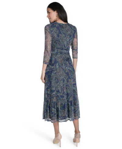 Jessica Howard Women's Puff Sleeves Ruched Dress In Multi