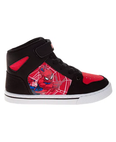 Spider-man Little And Big Boys High Top Sneakers In Black