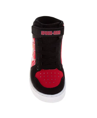 Spider-man Little And Big Boys High Top Sneakers In Black