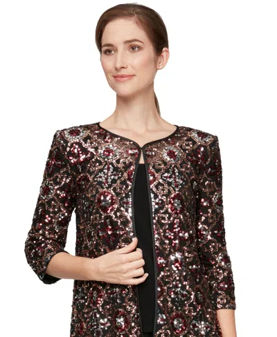 Alex Evenings Women's Twinset Jacket In Black