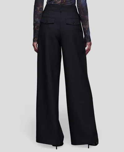 Avec Les Filles High Rise Contrast Stripe Pants In Black