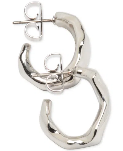Kate Spade Silver-tone Molten Hoop Earrings In White