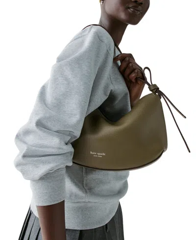 Kate Spade Loop Medium Pebbled Leather Shoulder Bag In Green