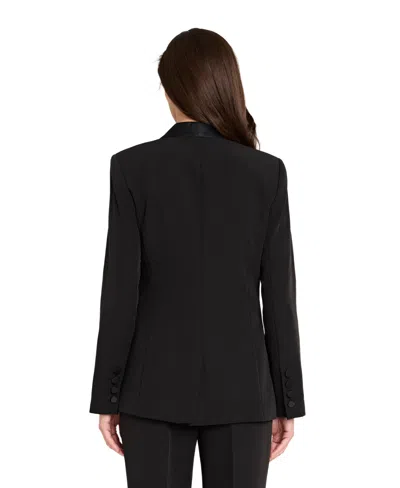 Tahari Asl Crepe Tuxedo Jacket In Black