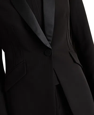 Tahari Asl Crepe Tuxedo Jacket In Black