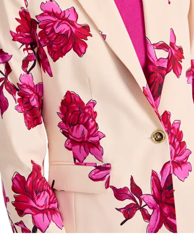 Tahari Asl Print Sateen Blazer In Multi