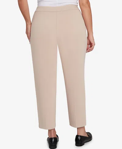 Alfred Dunner Women's Saratoga Springs Side Seam Pocket Short Length Twill Pants In Brown