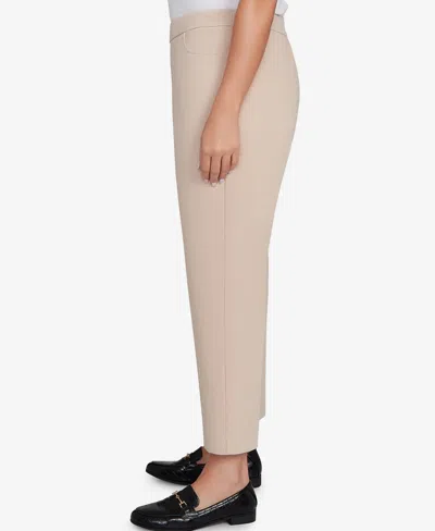 Alfred Dunner Women's Saratoga Springs Side Seam Pocket Short Length Twill Pants In Brown