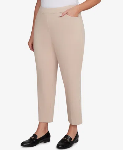 Alfred Dunner Women's Saratoga Springs Side Seam Pocket Short Length Twill Pants In Neutral