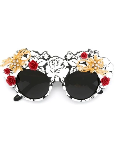 Dolce & Gabbana 'mama's Brocade' Limited Edition Sunglasses In Black