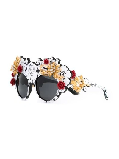 Shop Dolce & Gabbana 'mama's Brocade' Limited Edition Sunglasses In Black