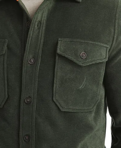 Nautica Men's Polar Fleece Button-up Shirt In Green