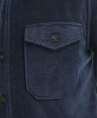 Nautica Men's Polar Fleece Button-up Shirt In Blue