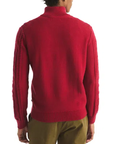 Nautica Men's Cable Long Sleeve Sweater In Red