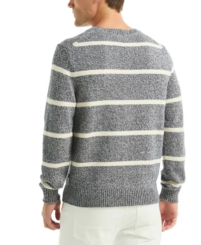 Nautica Men's Striped Crewneck Sweater In Gray