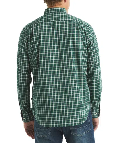 Nautica Men's Plaid Pattern Button-down Shirt In Green