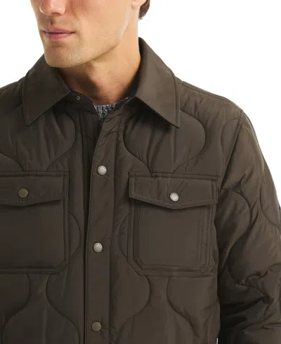 Nautica Men's Trail Quilted Shirt Jacket In Brown
