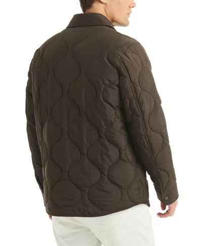 Nautica Men's Trail Quilted Shirt Jacket In Brown