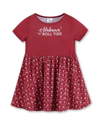 Zoozatz Girls Toddler Crimson Alabama Crimson Tide Short Sleeve Dress In Red