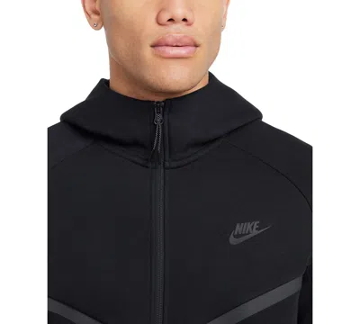 Nike Lightweight Hooded Sweatshirt With Zip Men's Sportswear Tech Fleece Hoodie Black/black In Black