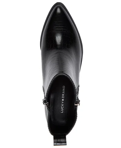 Lucky Brand Women's Ailein Pointed Toe Zipper Ankle Booties In Black