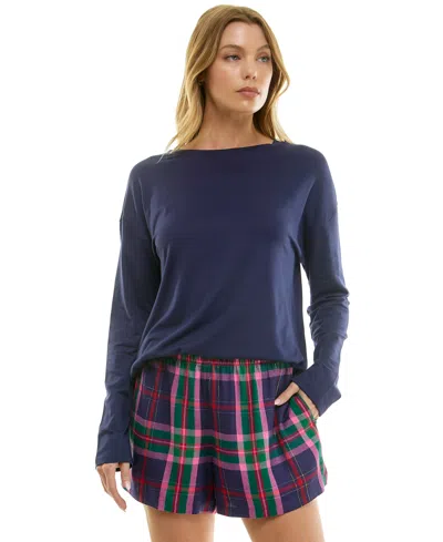 Roudelain Women's Long-sleeve Drop Shoulder Top In Blue