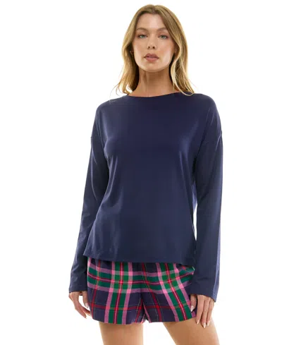 Roudelain Women's Long-sleeve Drop Shoulder Top In Blue