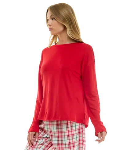 Roudelain Women's Long-sleeve Drop Shoulder Top In Red