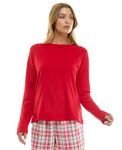 Roudelain Women's Long-sleeve Drop Shoulder Top In Red