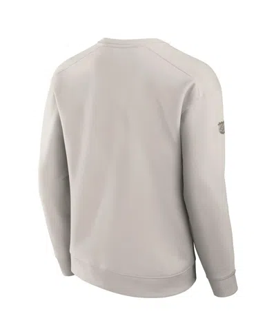 Fanatics Men's Cream Edmonton Oilers Authentic Pro Road Fleece Pullover Sweatshirt In Gray