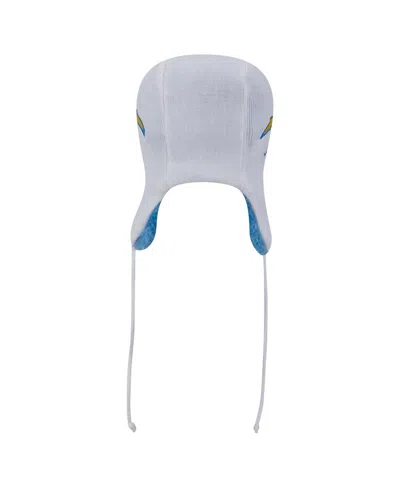 New Era Men's White Los Angeles Chargers Helmet Head Trapper Knit Hat In White
