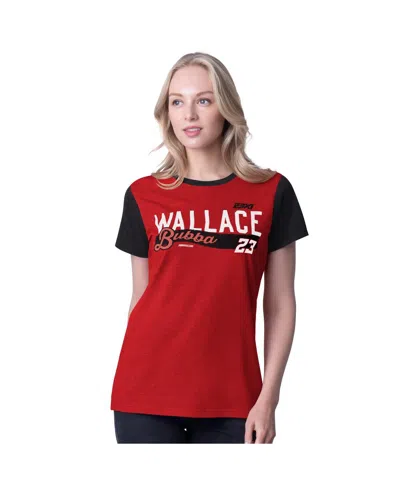G-iii 4her By Carl Banks Women's Red Bubba Wallace Racer Color Blocked T-shirt In Animal Print