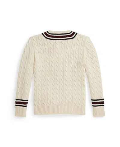 Polo Ralph Lauren Ralph Lauren Cotton Cricket Letter Sweater In White