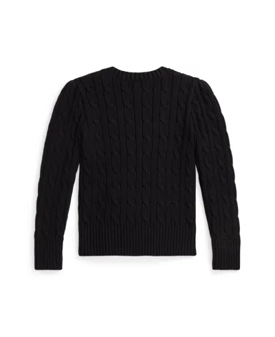 Polo Ralph Lauren Girls 2t-6x Crewneck Cable Knit Sweater In Black