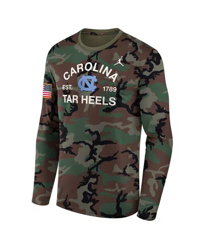 Jordan Men's Camo North Carolina Tar Heels 2025 Military Appreciation Legend Dri-fit Long Sleeve T-shirt In Multi