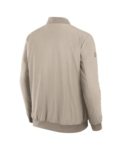 Fanatics Men's Tan Minnesota Wild Authentic Pro Road Lightweight Full-zip Bomber Jacket In Multi