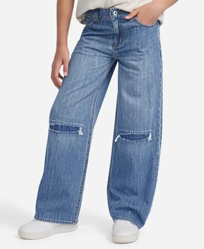 Abercrombie Girls High-rise Ultra Wide Leg Jeans In Blue