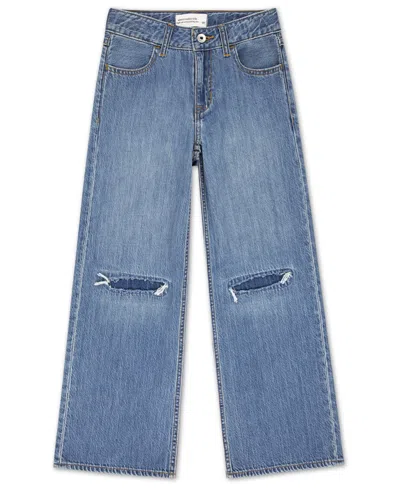 Abercrombie Girls High-rise Ultra Wide Leg Jeans In Blue