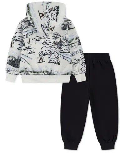 Jordan Boys Toddler 2t-4t 2-piece Printed Hoodie And Jogger Pants Set In Multi