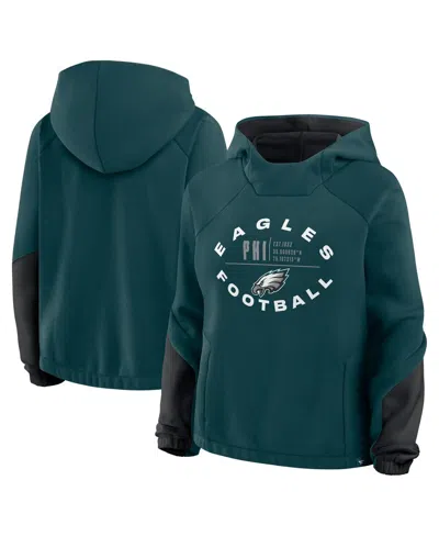 Fanatics Women's Midnight Green Philadelphia Eagles Oversizedâ Redzone Bubble Screen Pullover Hoodie In Green