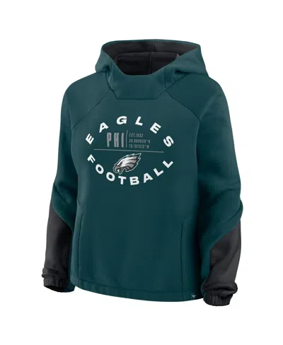 Fanatics Women's Midnight Green Philadelphia Eagles Oversizedâ Redzone Bubble Screen Pullover Hoodie In Green