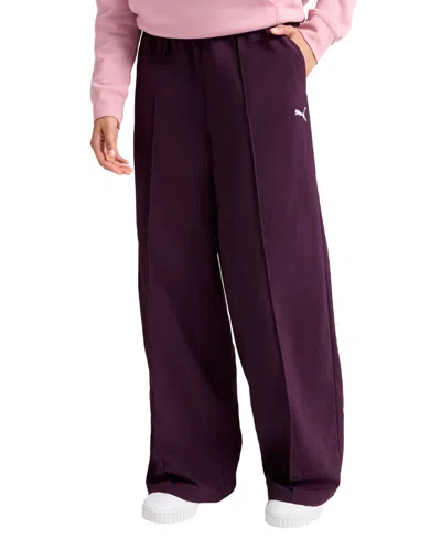 Puma Essential Pintuck Pants In Purple