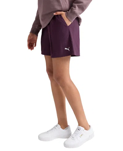 Puma Women's Essential Woven Pin Loose Fit Tuck Shorts In Purple