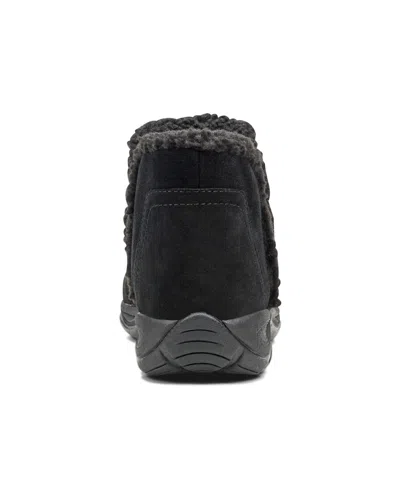 Easy Spirit Women's Eastin Soeasy Cozy Suede Walking Booties In Black