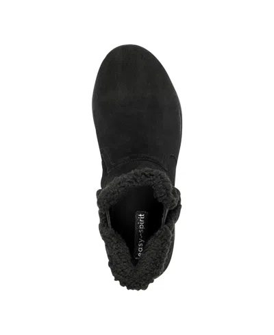 Easy Spirit Women's Eastin Soeasy Cozy Suede Walking Booties In Black