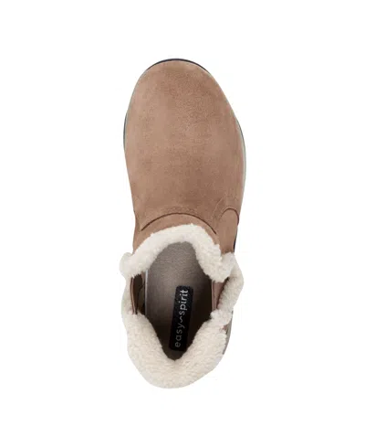 Easy Spirit Women's Eastin Soeasy Cozy Suede Walking Booties In Brown