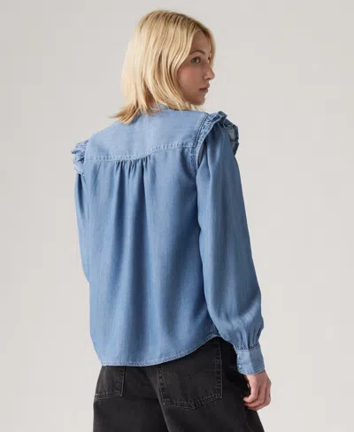 Levi's Gianna Long Sleeve Blouse In Blue