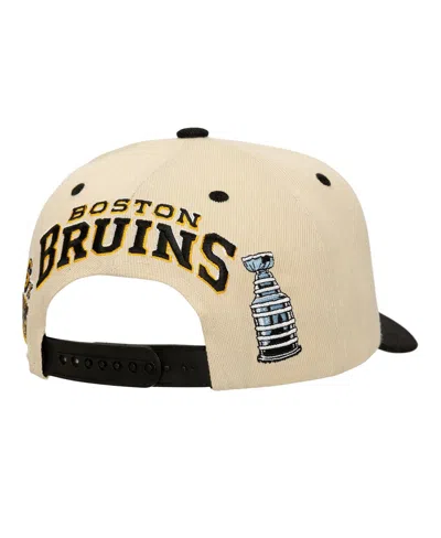 Mitchell & Ness Men's Cream Boston Bruins Soul Legacy Defined Two-tone Pro Crown Adjustable Hat In Neutral